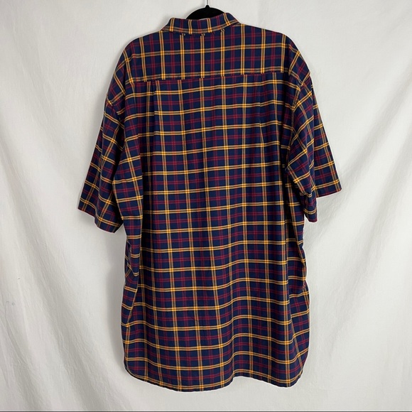 Givenchy Monsieur Plaid Single Needle Short Sleeve Button Down Shirt 2X Big - Picture 6 of 8